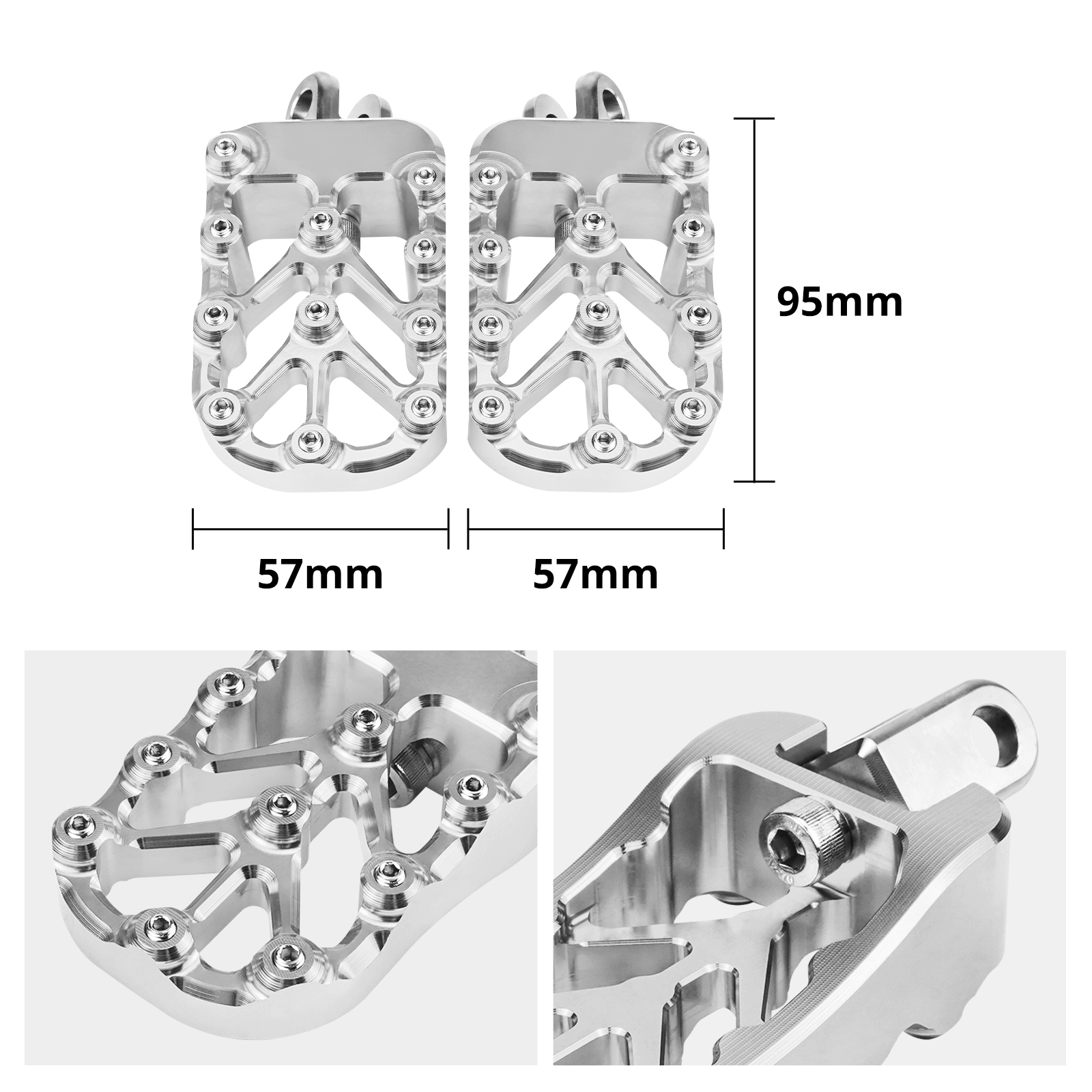 CNC Wide MX Foot Peg Footrests For Suzuki DRZ400 DRZ400E DRZ400SM/S